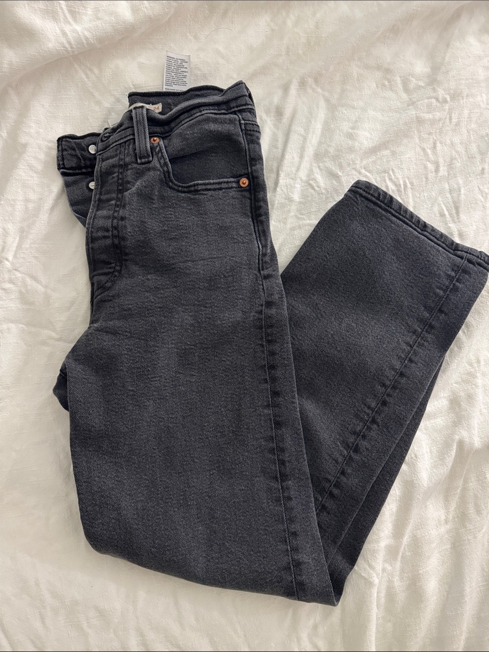 Levi Black High-Waist Straight Jeans